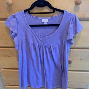 Mossimo purple ruffle cap sleeve top